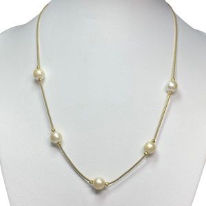 Napier Station Necklace Faux Pearl Choker Vintage